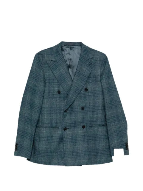 Caruso double-breasted checked blazer