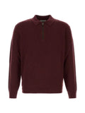 Canali zip-fastening knitted polo sweater
