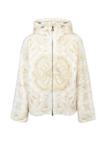 Casablanca graphic-print faux-fur hooded jacket