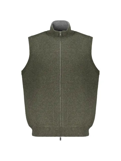 Fedeli cashmere zip-up sleeveless cardigan