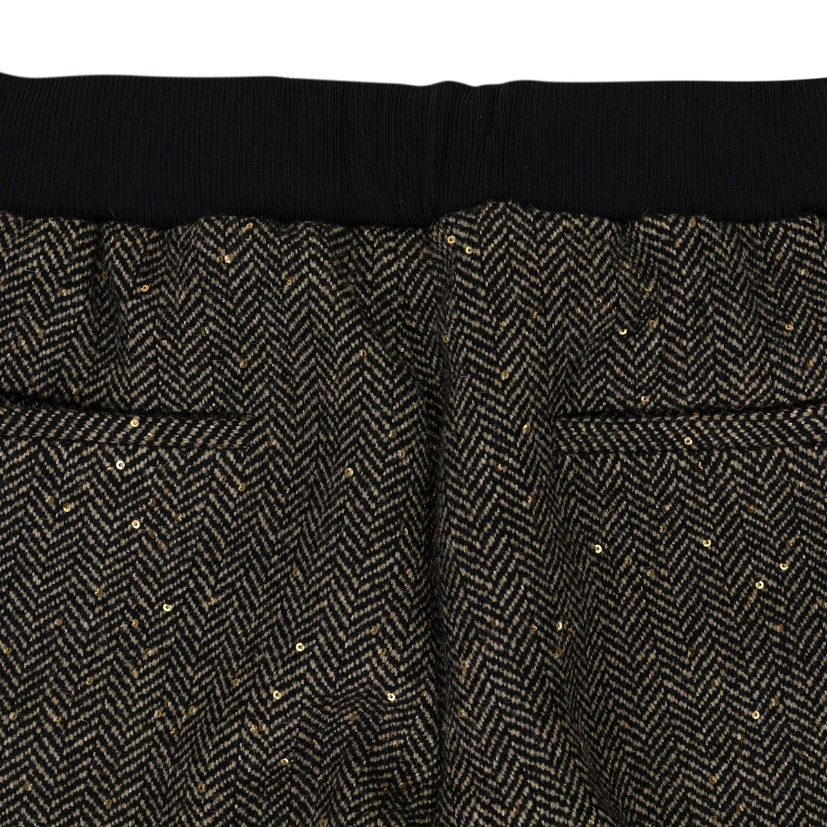 Black Sand Herringbong Sequins Sweatpants