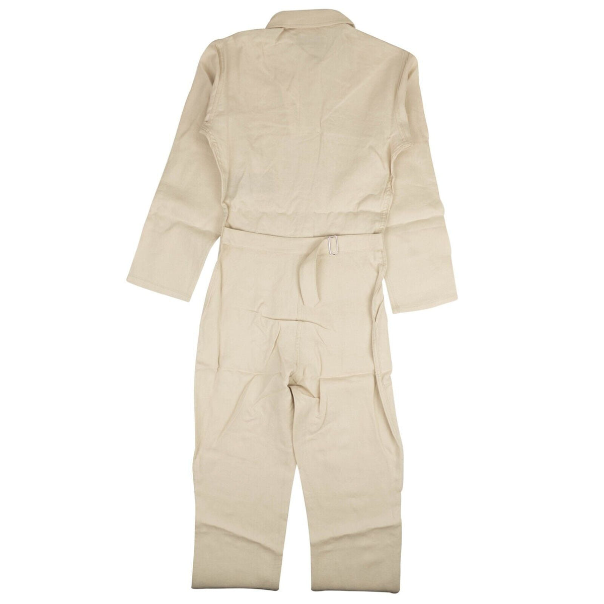 Beige Linen Contrast Stitch Jumpsuit