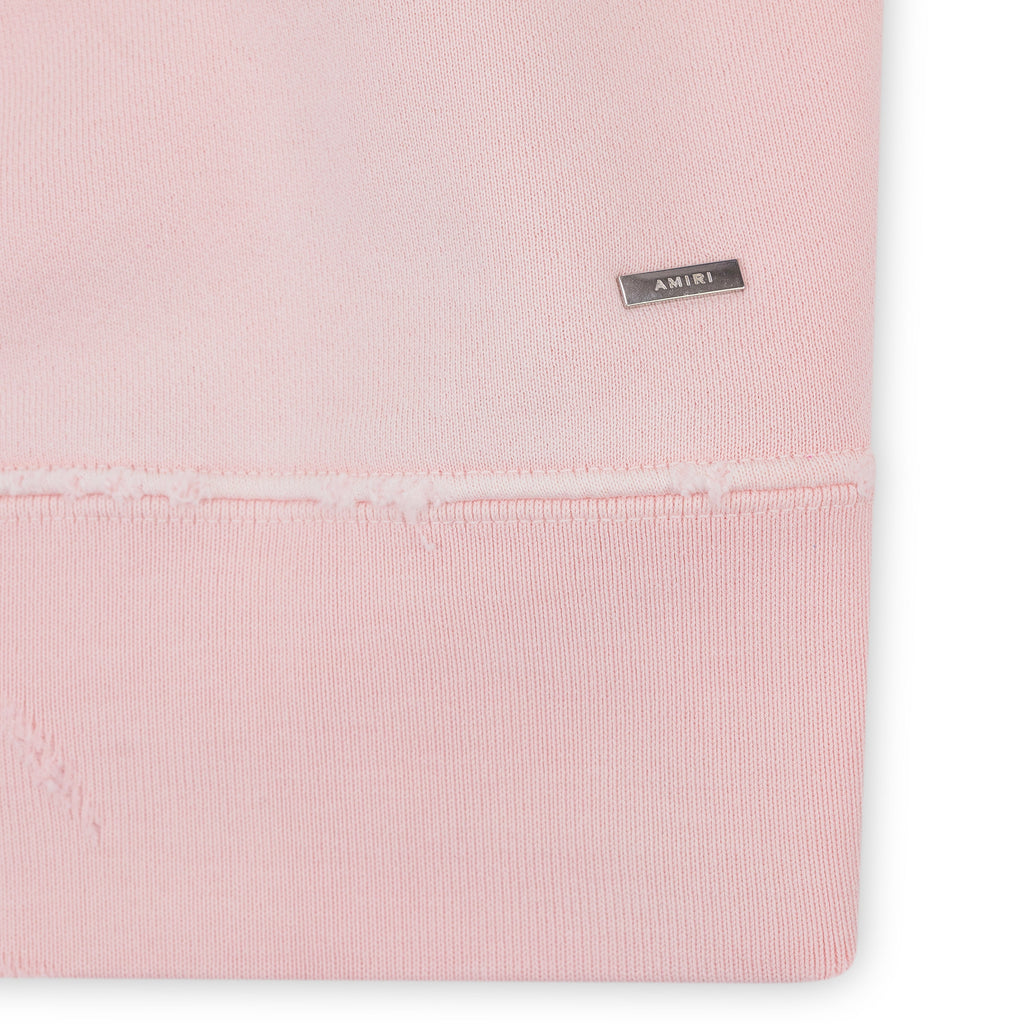 Silver/Pink Amiri MA Bar Applique Hoodie