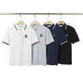 Stone Island Compass Patch Striped Collar Short Sleeve Polo Streetwear