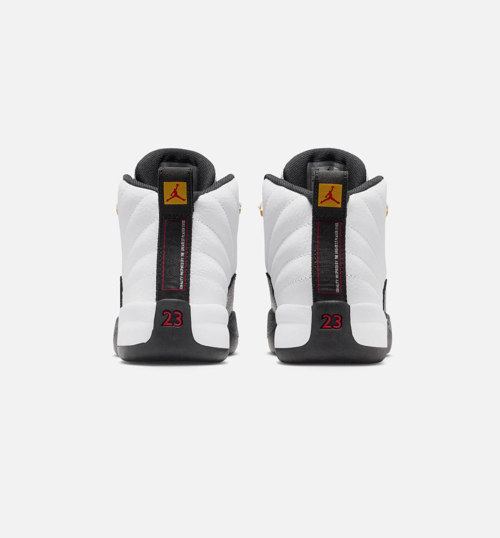Air Jordan 12 Retro Taxi Infant & Toddler Lifestyle Shoe – White / Black / Taxi