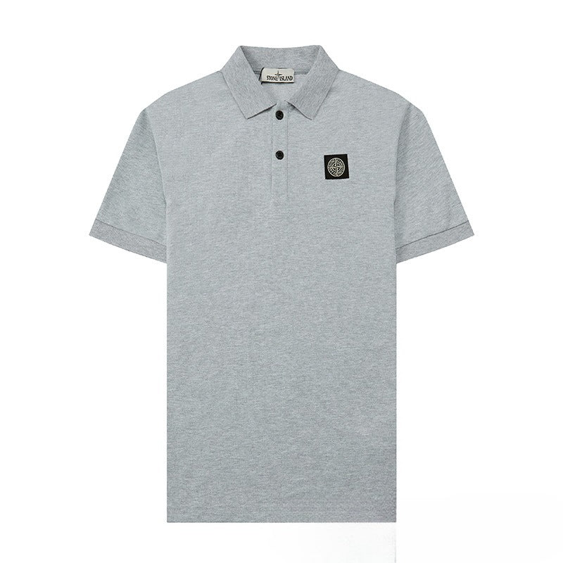 Stone Island Compass Patch Short‑Sleeve Polo Knit Streetwear Top