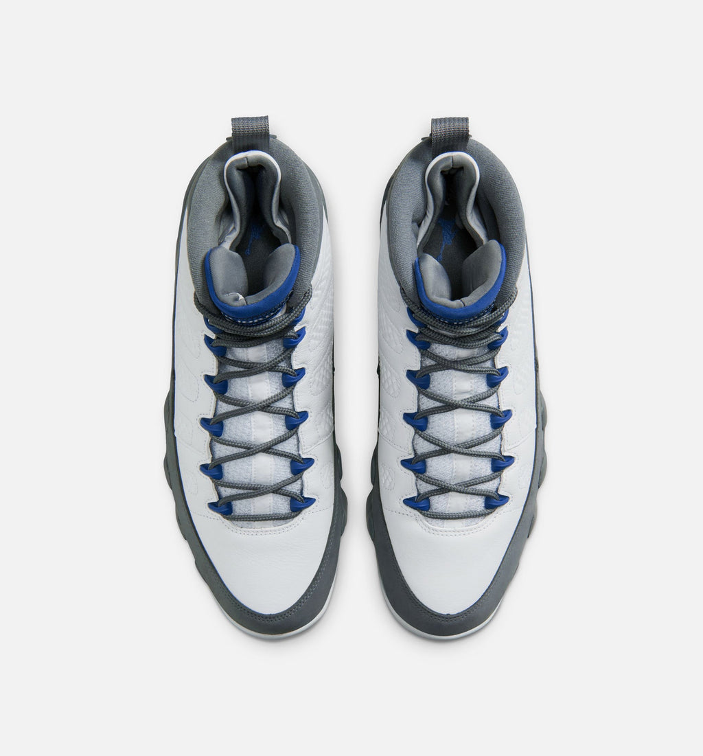 Air Jordan 9 Retro Flint Grey and French Blue Men's Lifestyle Shoe – White/French Blue/Flint Grey