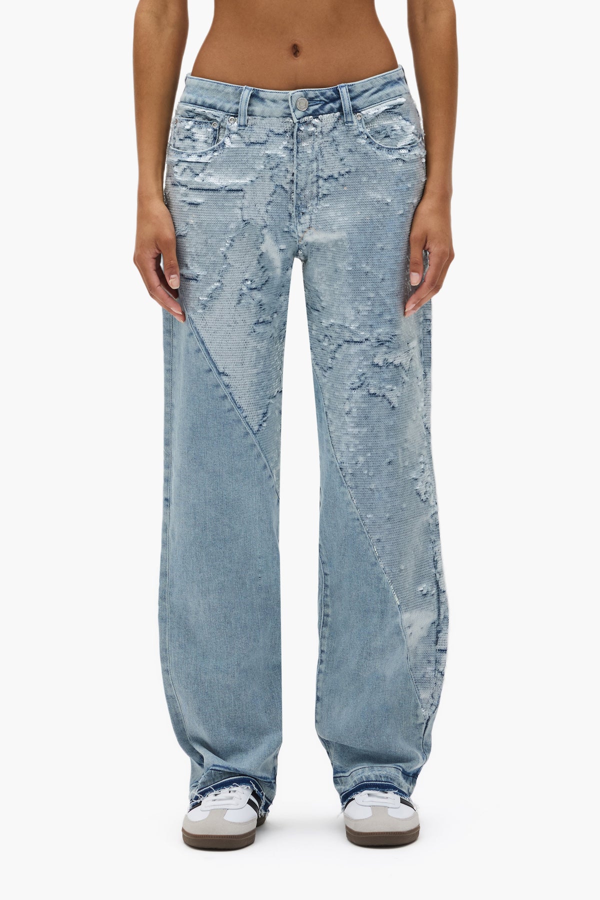 Slim Straight Split Sequin