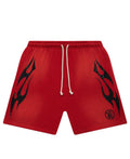 Hellstar Flame Shorts Red