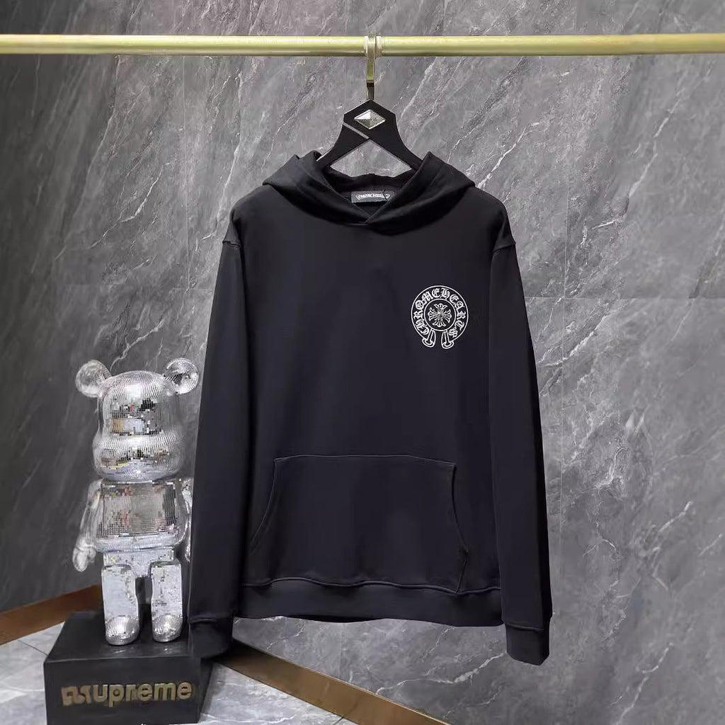 Chrome Heart Hoodie CH Crow Hot Diamond Hand Button Casual Hooded Sweater