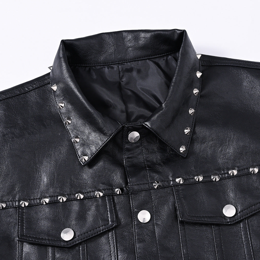 Studded Biker Punk Faux Leather Vest Unisex