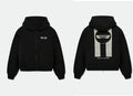 RHUDE Racing R Logo Full‑Zip Hoodie Black