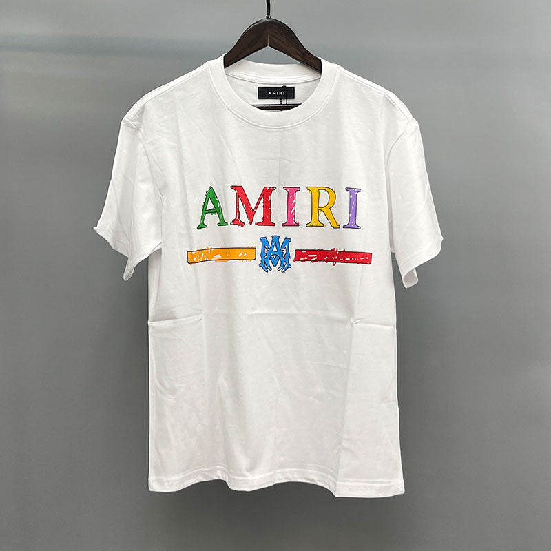 Amiri Multi‑Style Letter Logo Graphic Oversized Tee Streetwear Unisex