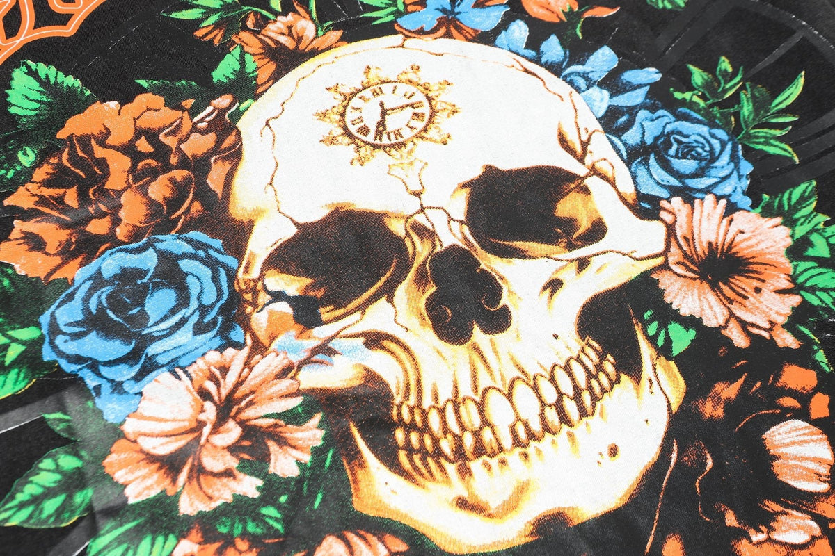 Godspeed Skull & Floral Graphic Short-Sleeve T-Shirt