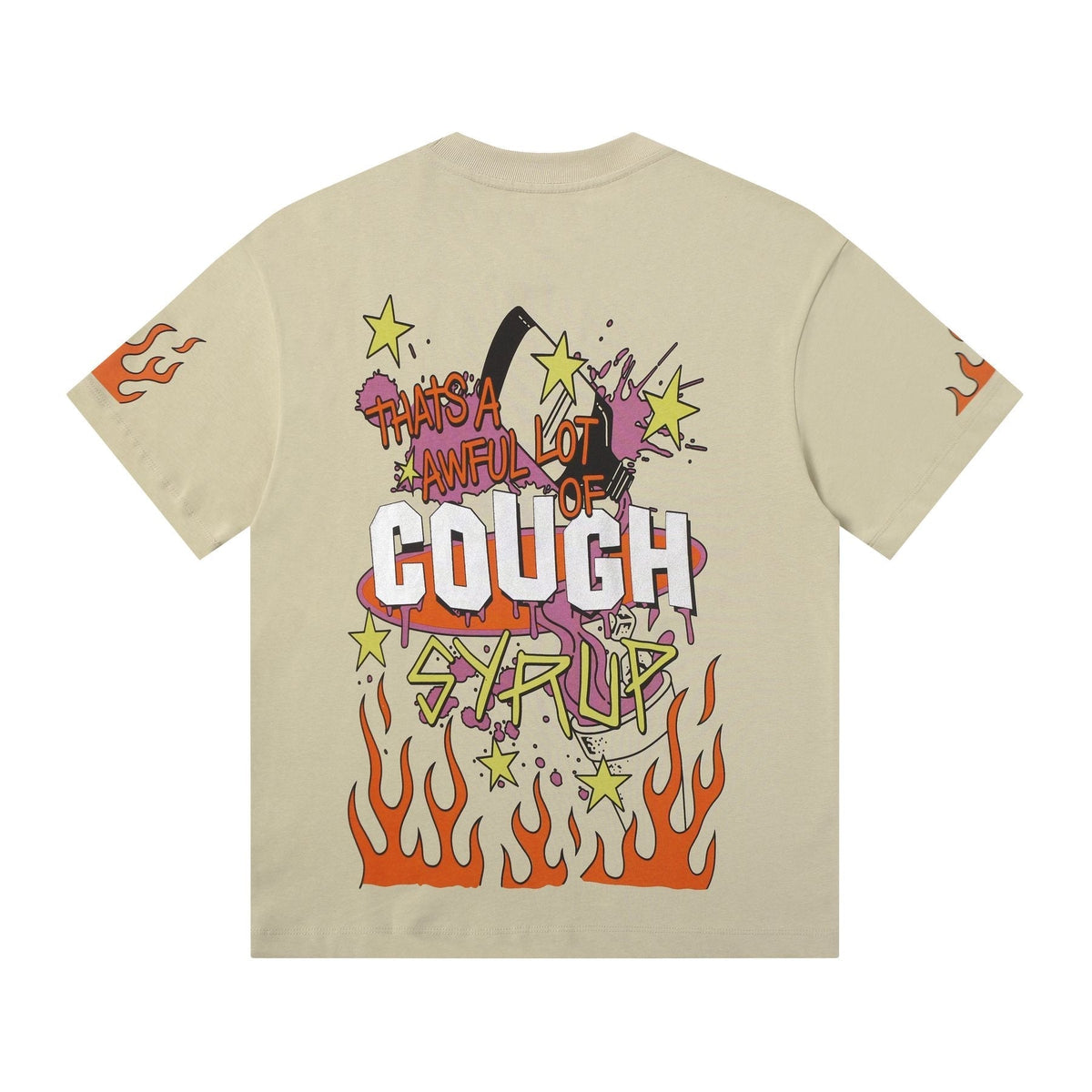 THAT'S A AWFUL LOT OF COUGH SYRUP Flame Graphic Short-Sleeve T-Shirt