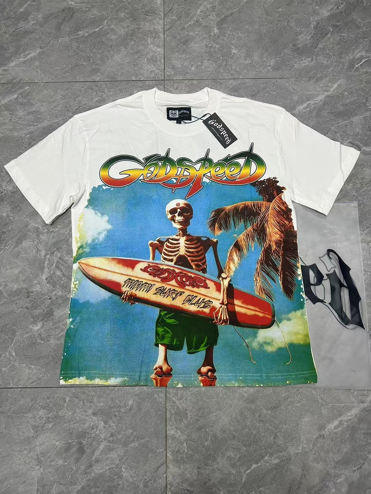 Godspeed Skeleton Surfer Graphic Short-Sleeve T-Shirt