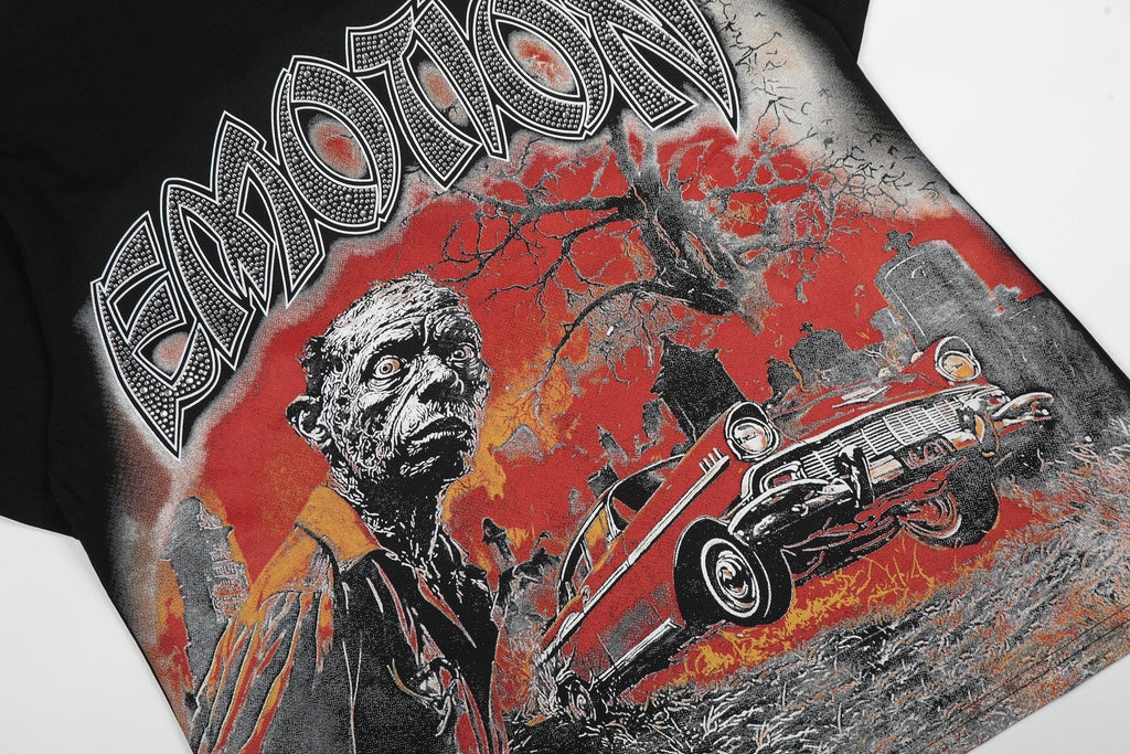 MIXED EMOTION Front-and-Back Graphic Short-Sleeve T-Shirt