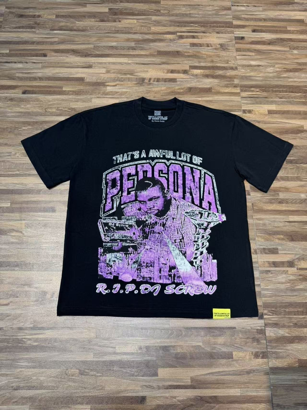 THAT'S A AWFUL LOT OF COUGH SYRUP Black Graphic Short-Sleeve T-Shirt