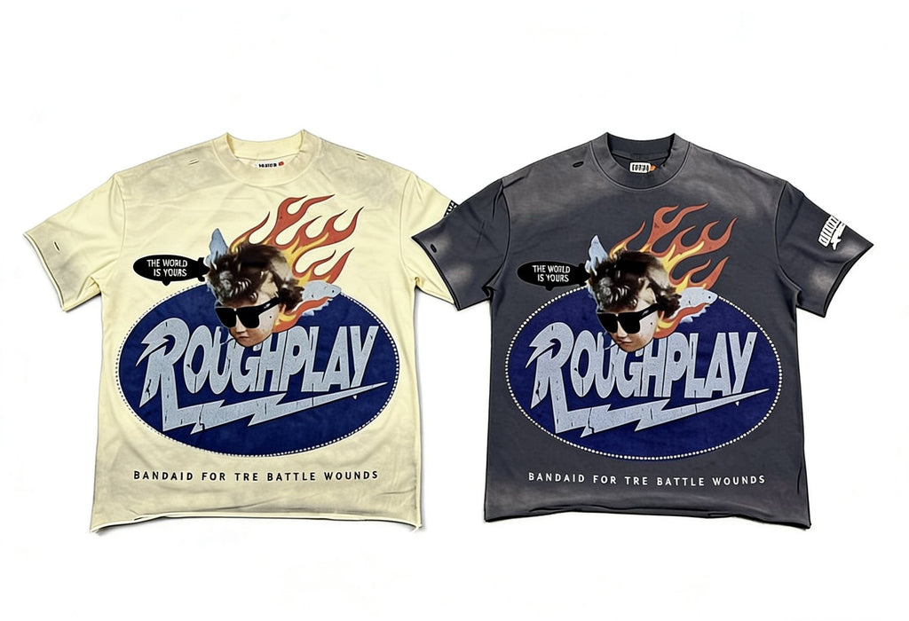 Rough Play Washed Front & Back Graphic T-Shirt