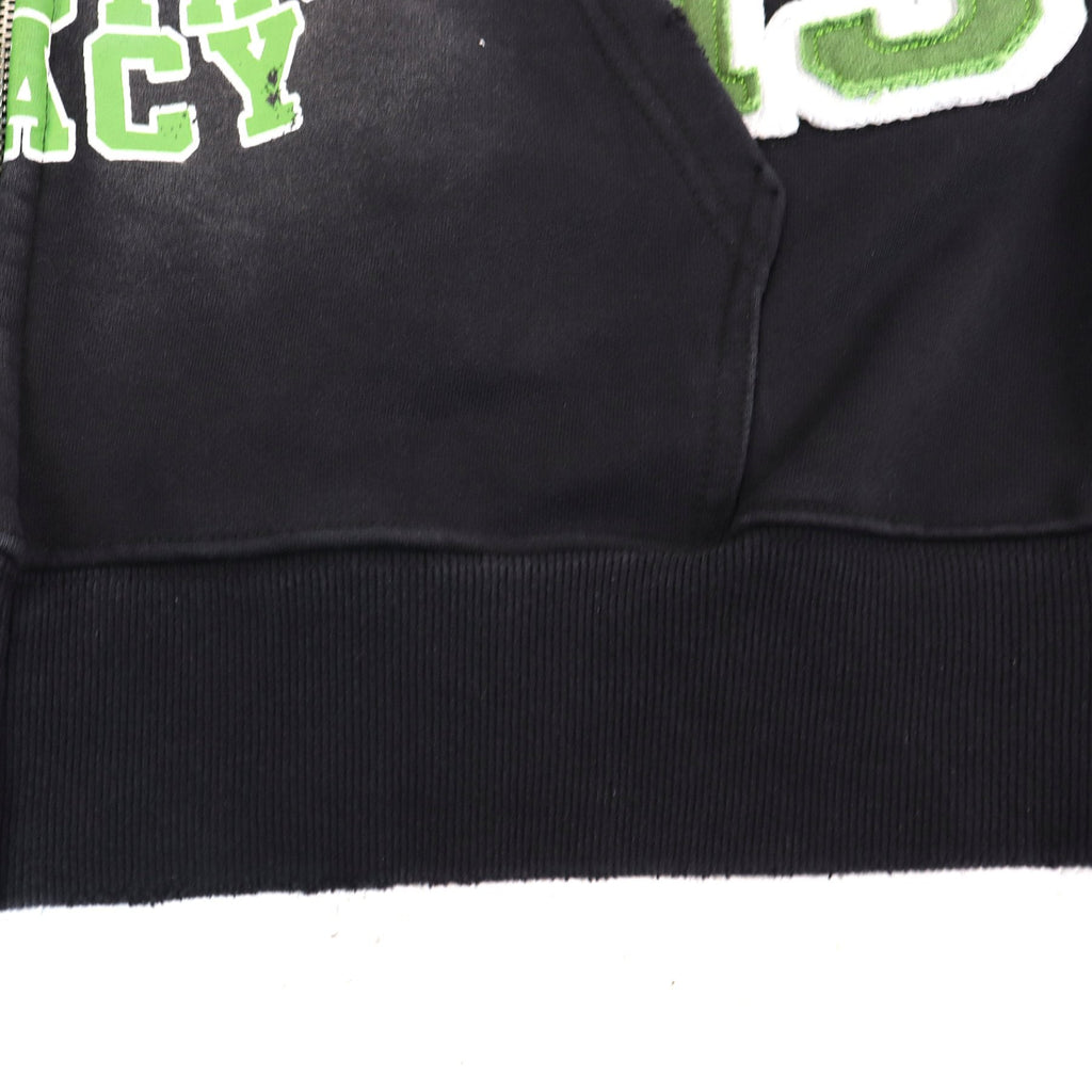 Valley Dreams Varsity Crest Washed Black Zip Hoodie