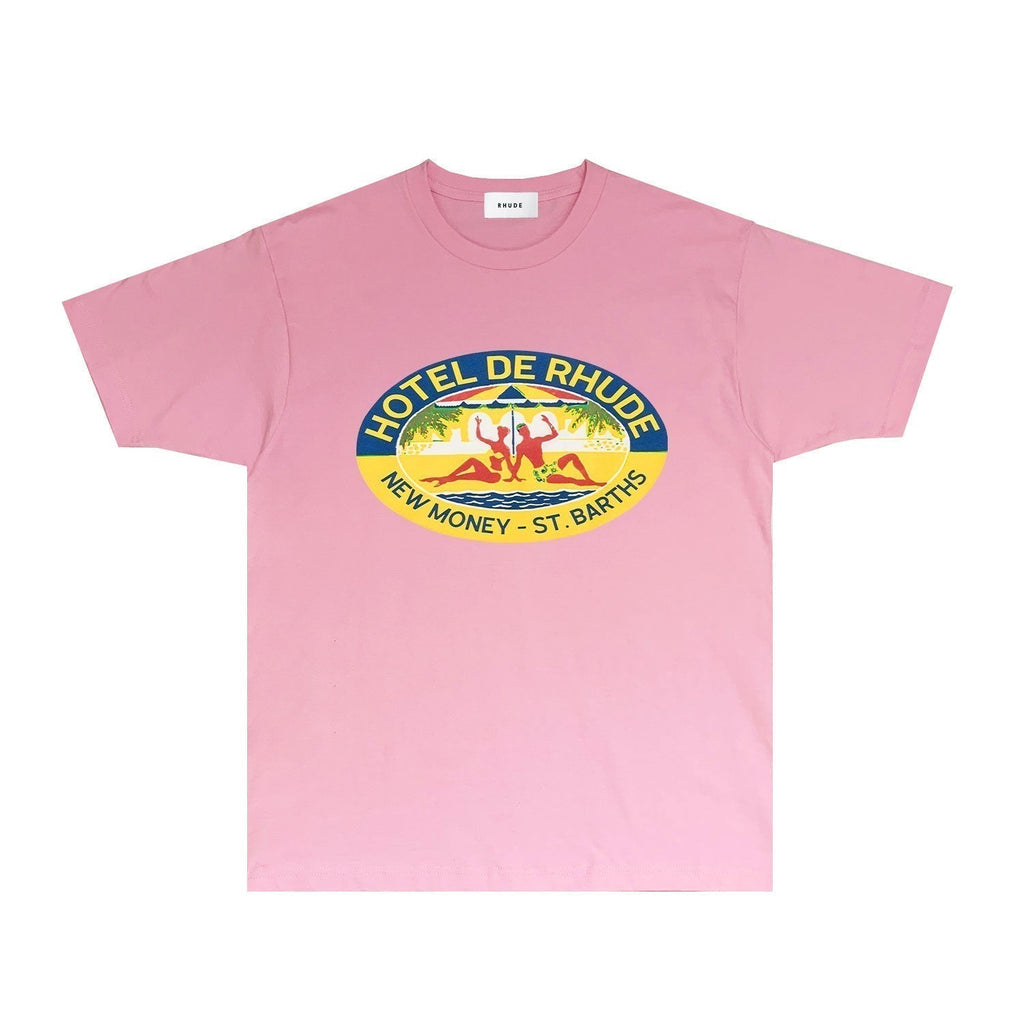 Rhude T-shirts Printed Trendy Pure Cotton