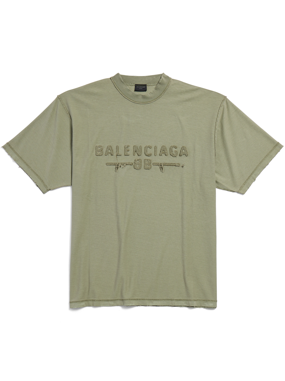 Balenciaga Inside Out Medium Fit T-Shirt in Army Green