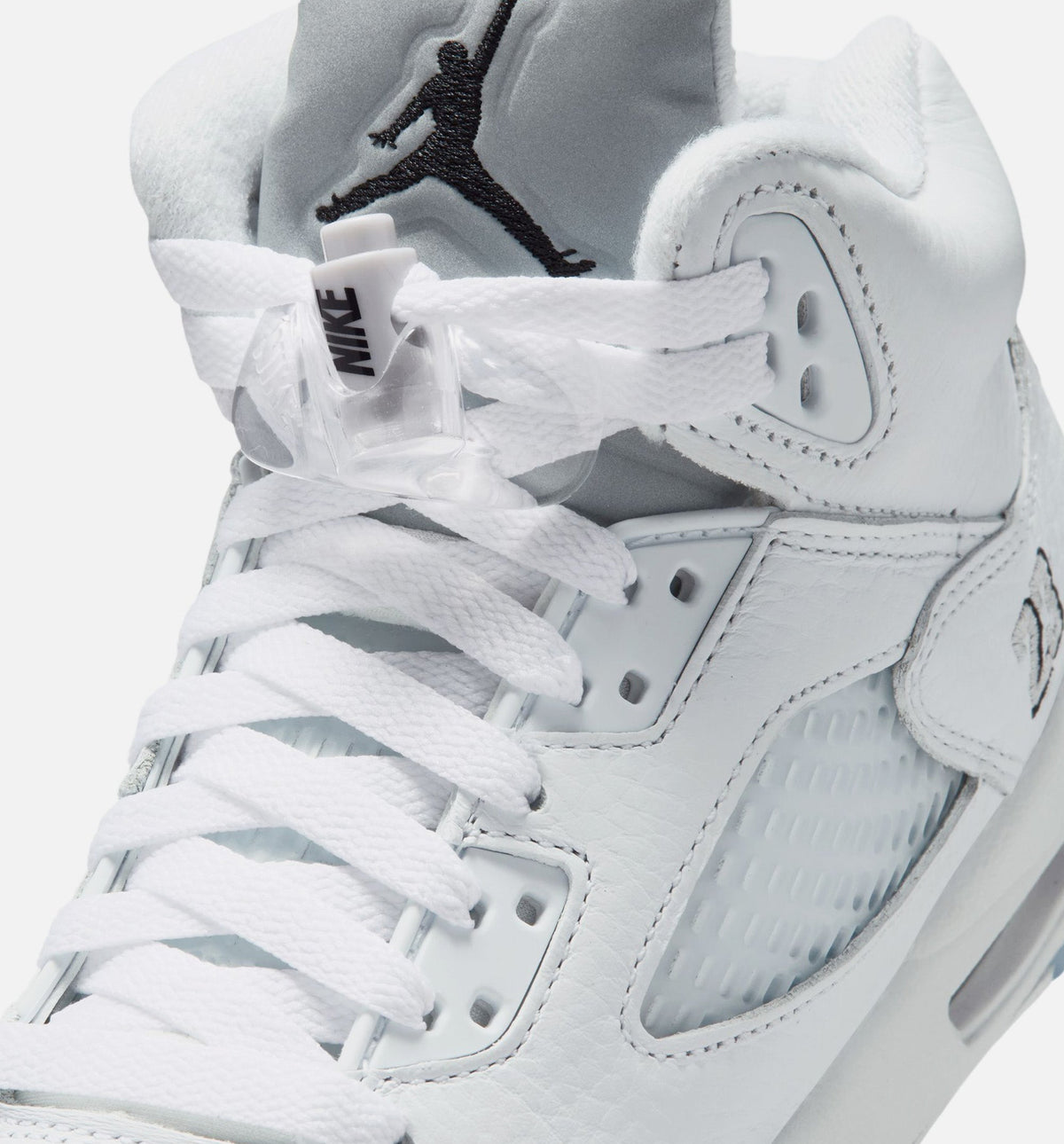 Air Jordan 5 Retro OG White Metallic Grade School Shoe - White/Black/Metallic Silver