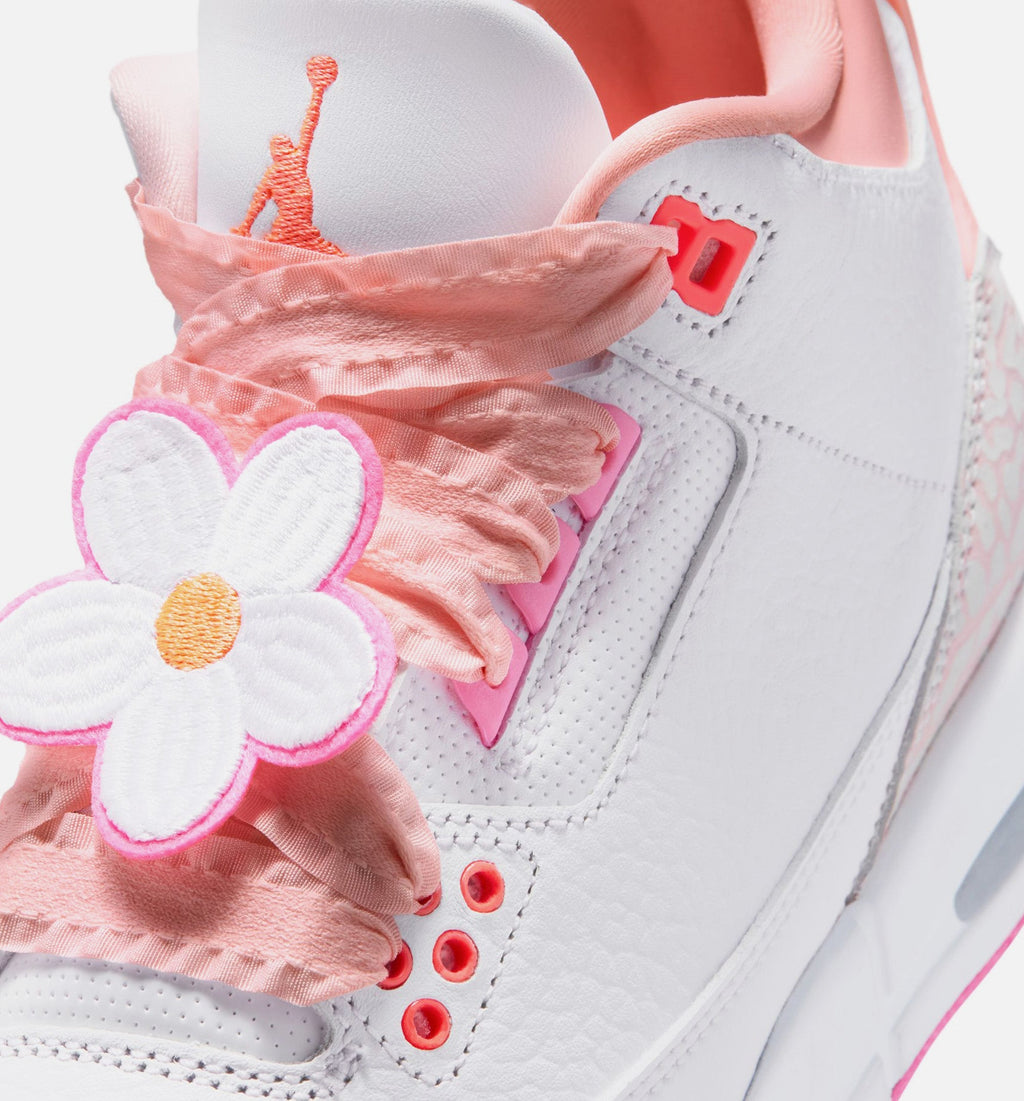 Air Jordan 3 Retro Spring Flowers Big Kids' Sneakers - Pearl Pink / Pink / Orange
