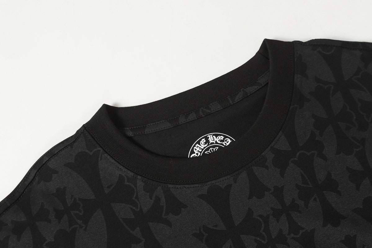 Chrome Hearts Cross Logo Monogram Scroll Logo Tee Black