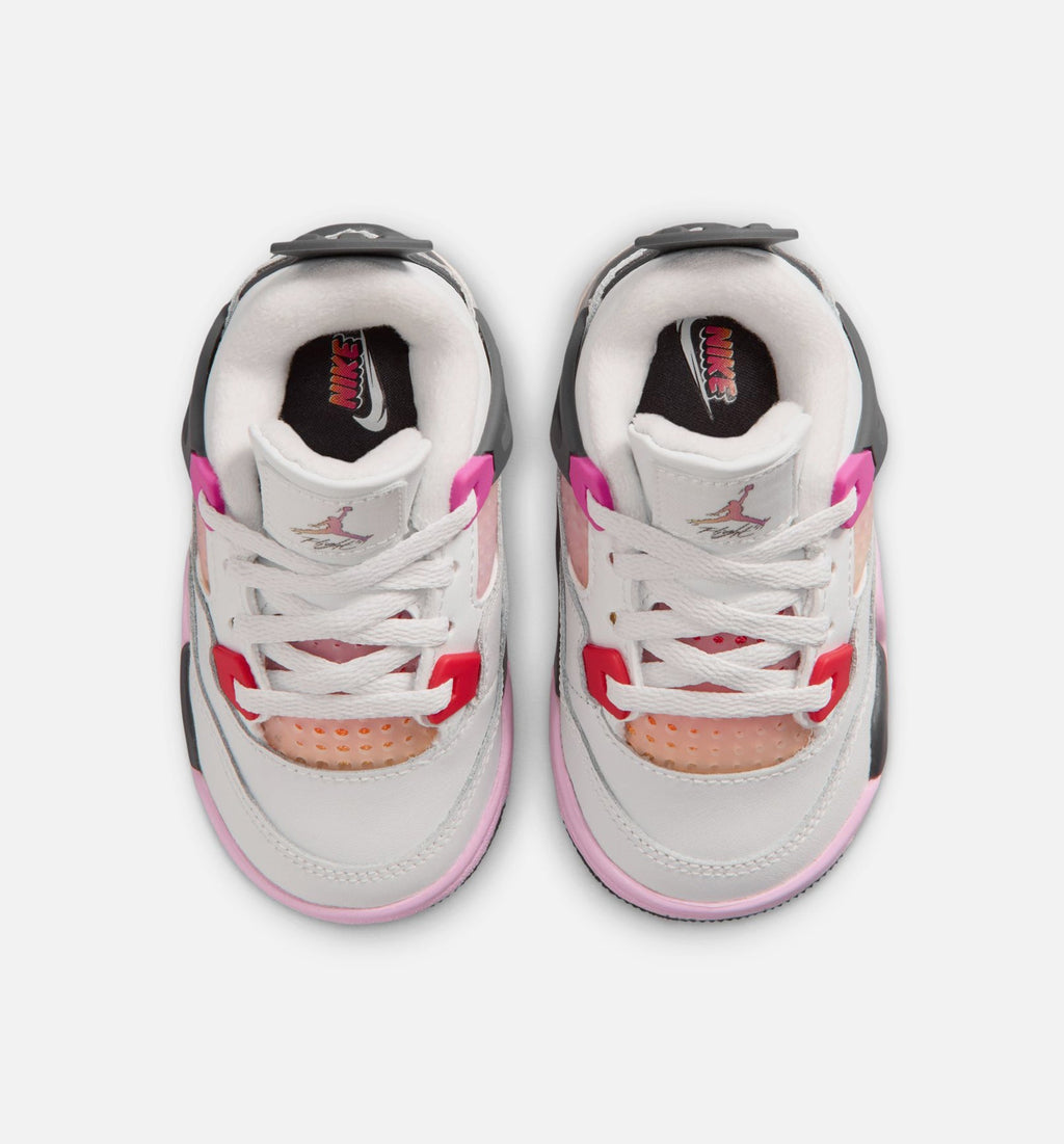 Air Jordan 4 Retro Comic Infant/Toddler Lifestyle Shoe – Off White/Fire Pink/Anthracite