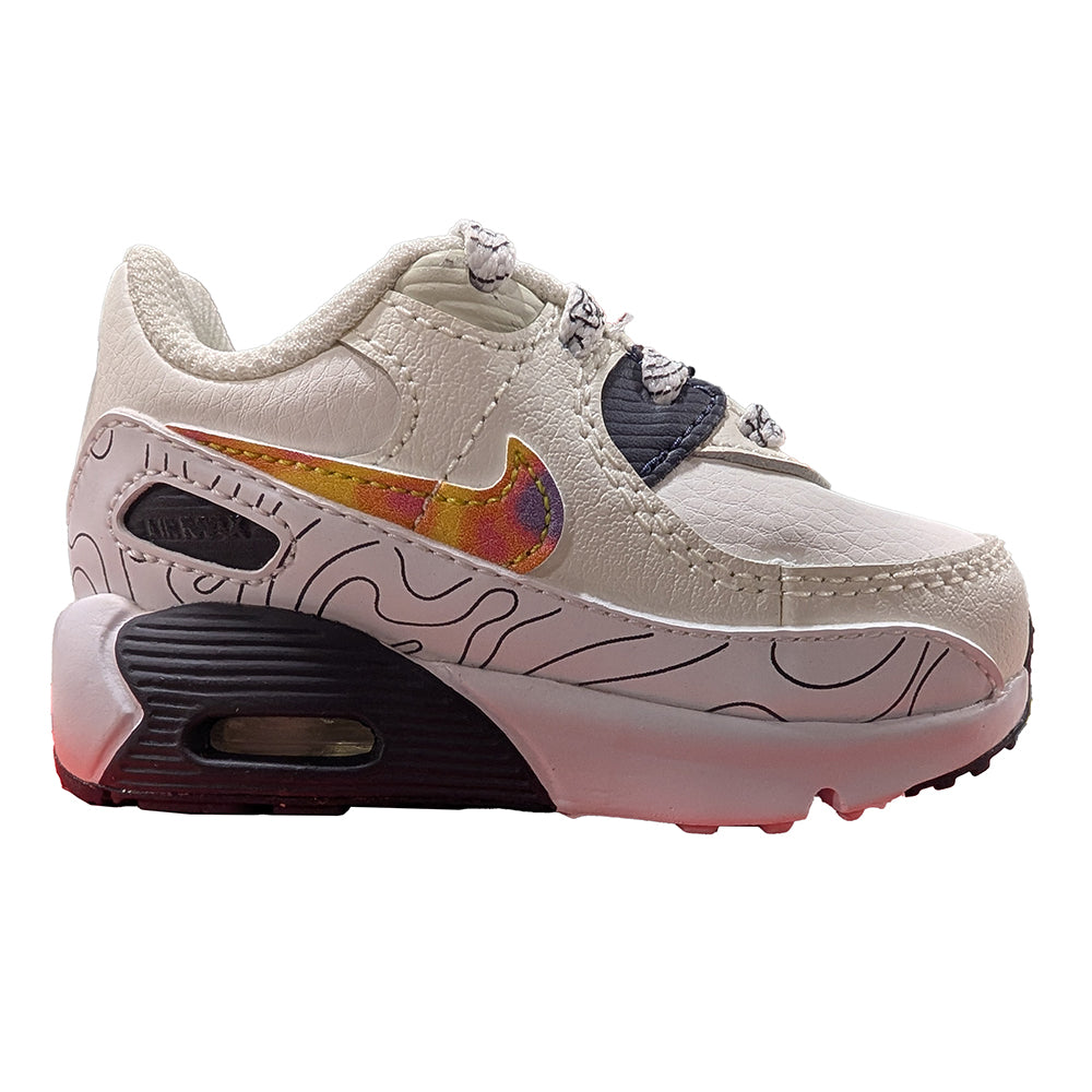 Toddler's Nike Air Max 90 LTR SE Sail/Multi-Color-Gridiron (DX1817 100)