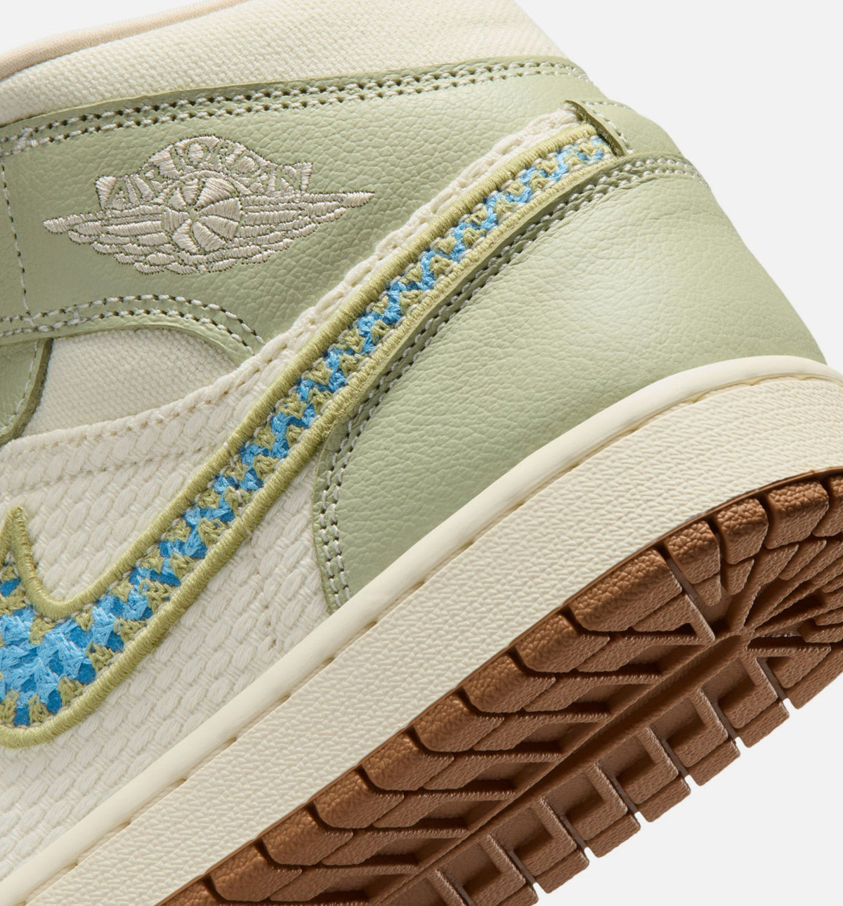 Air Jordan 1 Mid SE - Women's Lifestyle Shoe (Olive Aura/Pearl White/Lawn)