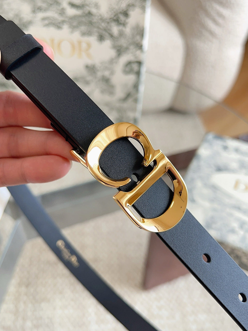 DIOR 25S BELT 20 MM IN BLACK CALFSKIN 613187