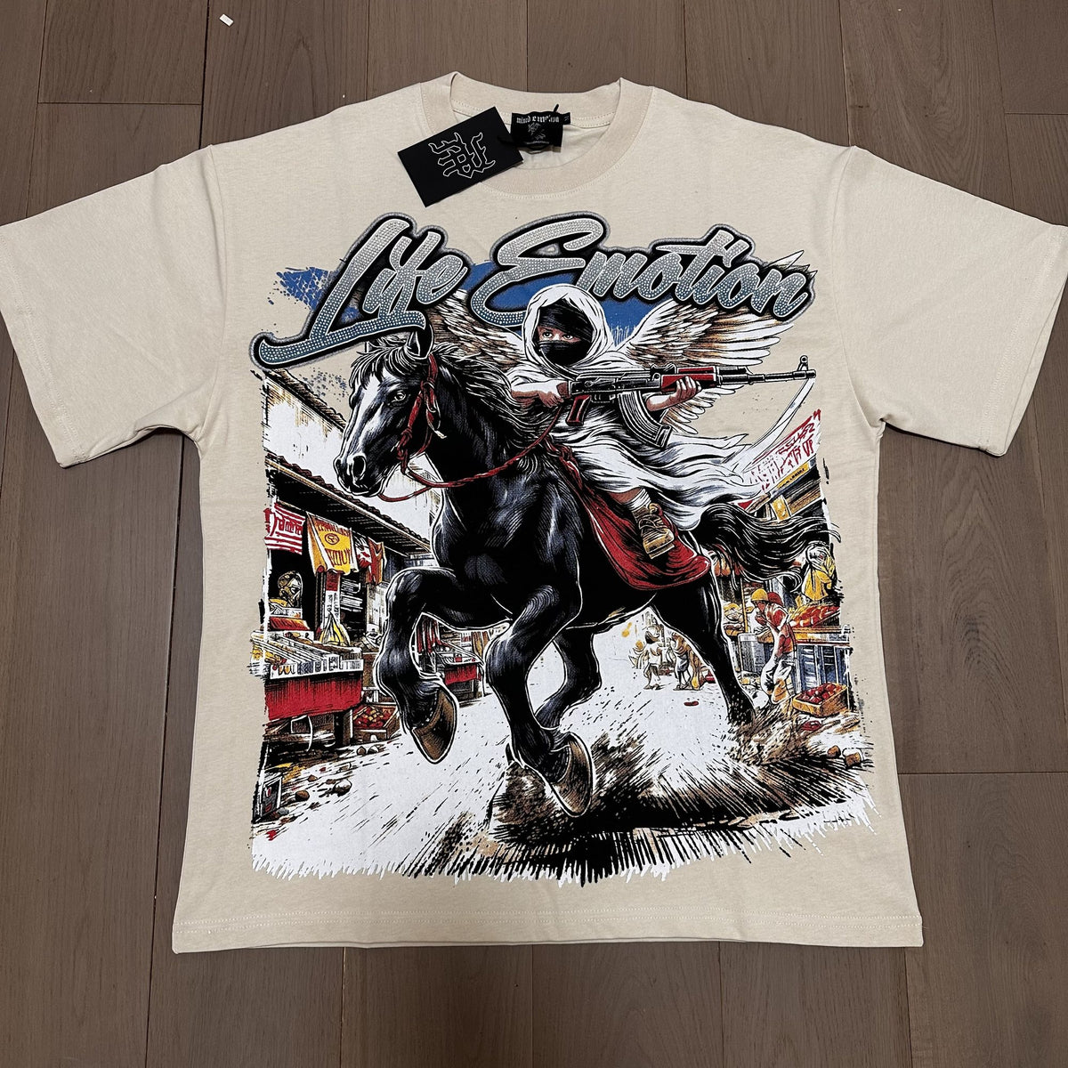 MIXED EMOTION Horse-and-Rider Graphic T-Shirt