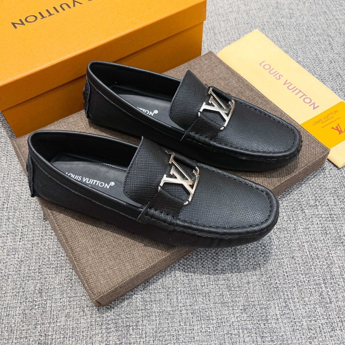 Louis Vuitton Black Metal-Hardware Loafers - Moccasin-Inspired Toe Seam