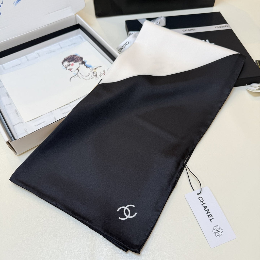 Chanel Geometric Color-Block Square Scarf