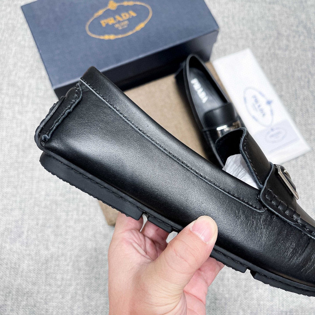 Prada Men's Black Leather Loafers