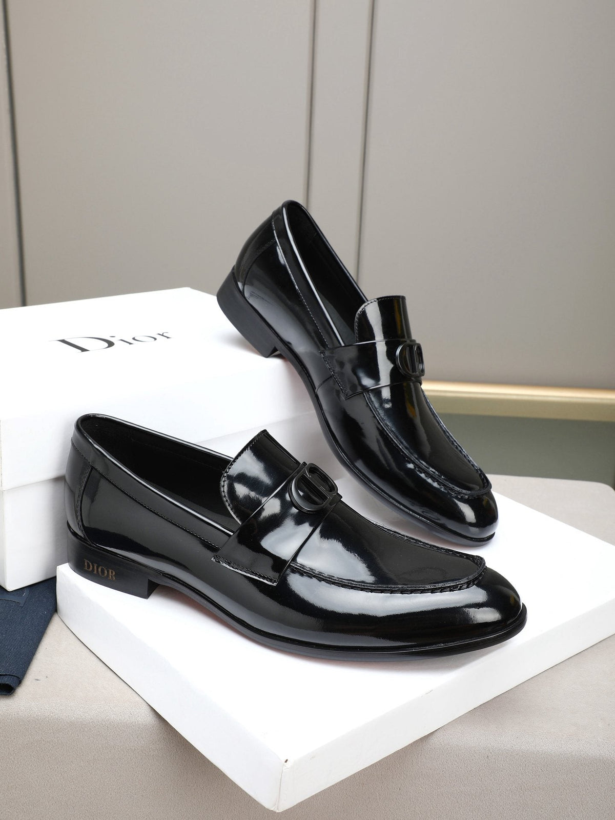 Dior Black Patent Leather Loafers