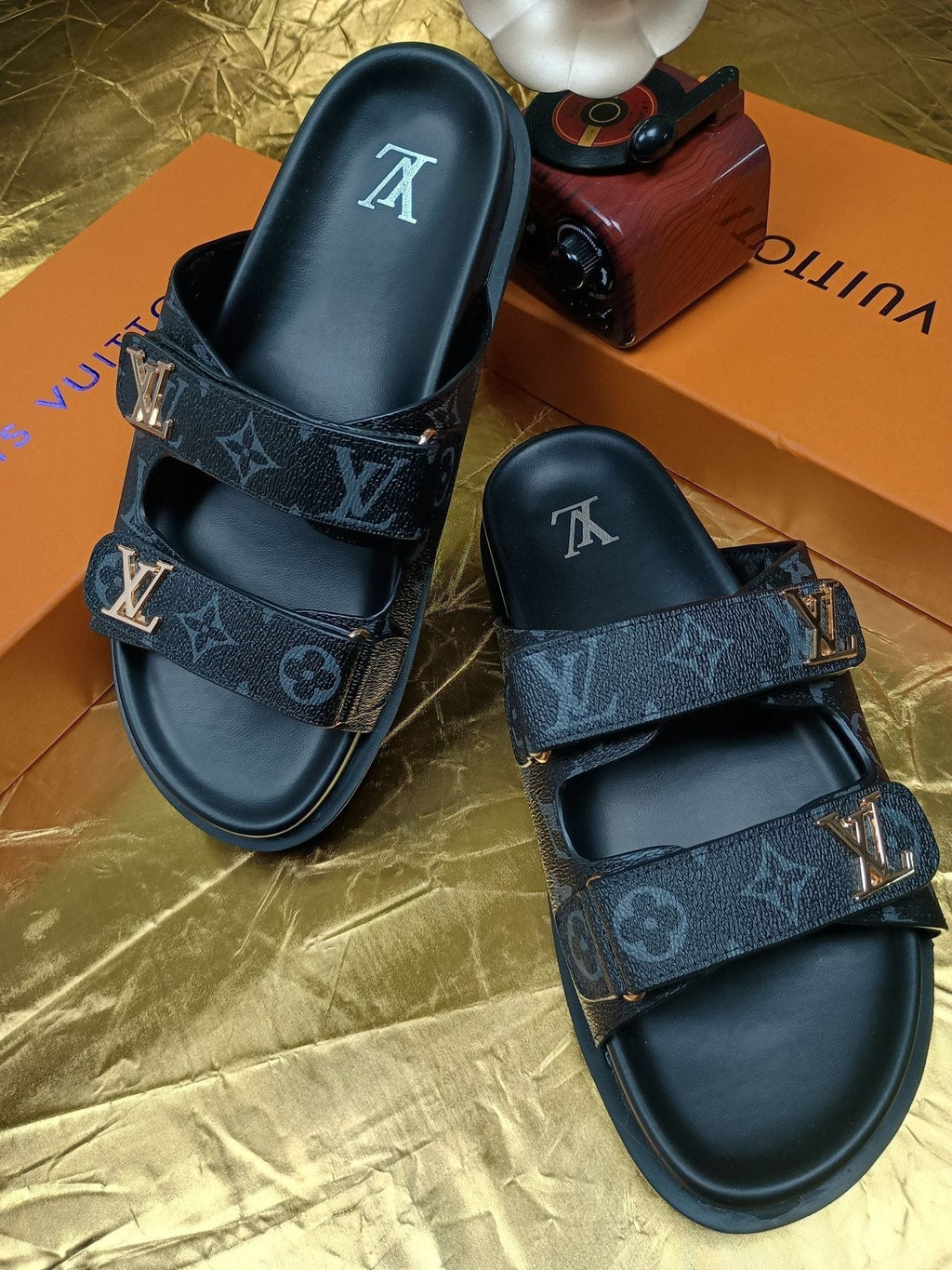 Louis Vuitton Monogram Double-Strap Slide Sandals