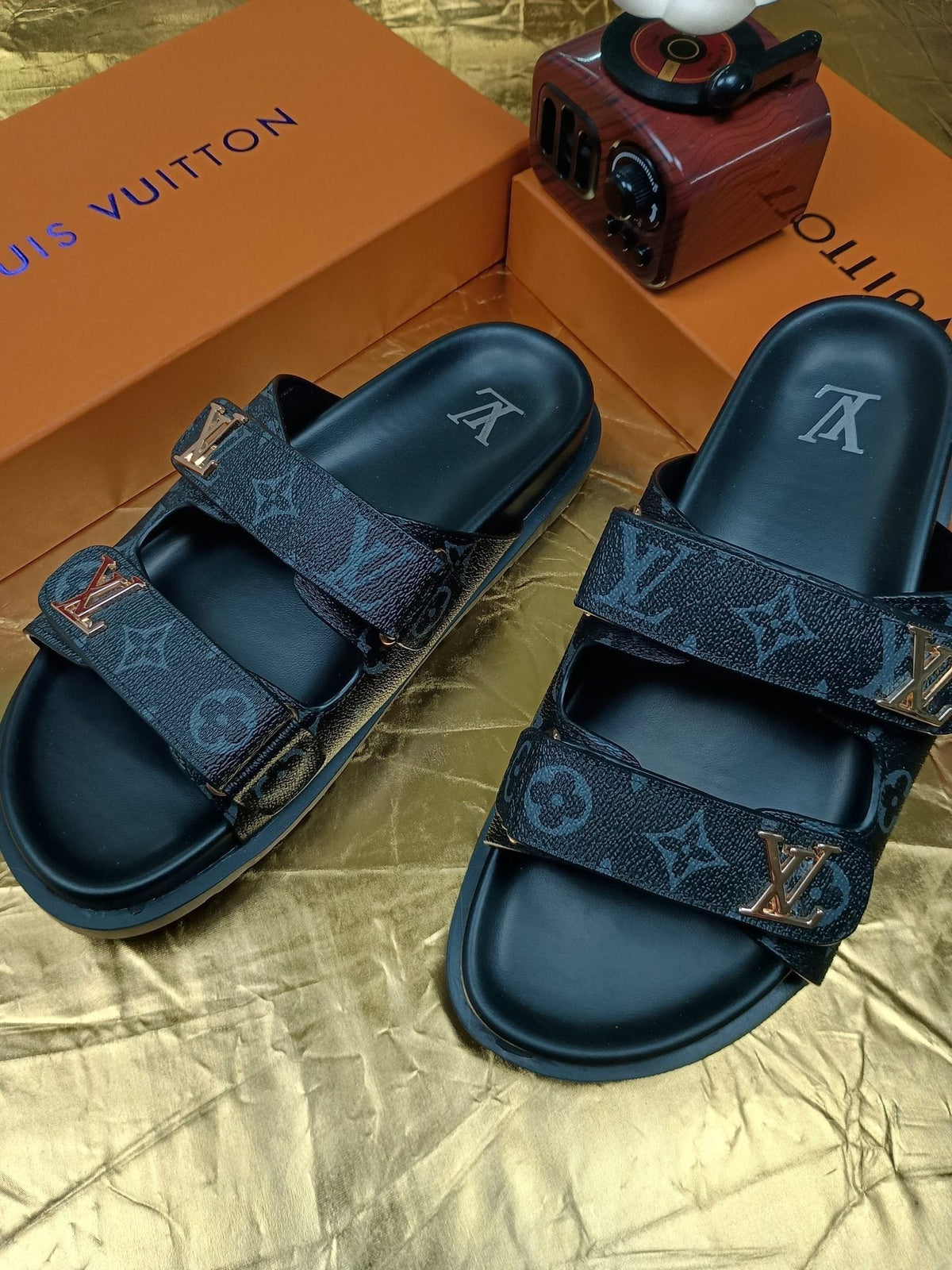 Louis Vuitton Monogram Double-Strap Slide Sandals