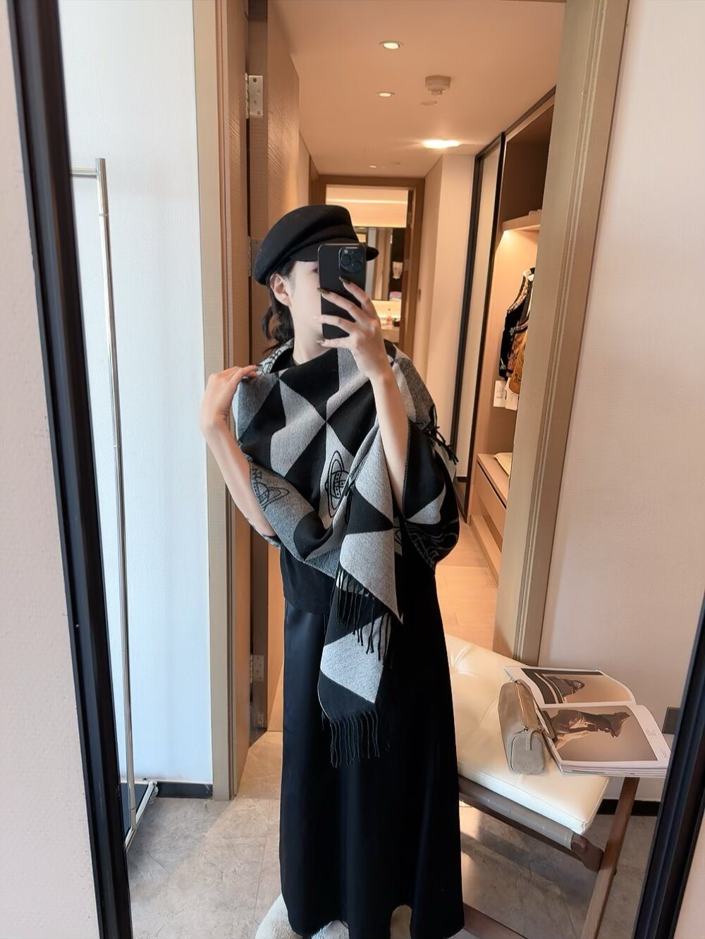 Vivienne Westwood Blush Pink Geometric Scarf