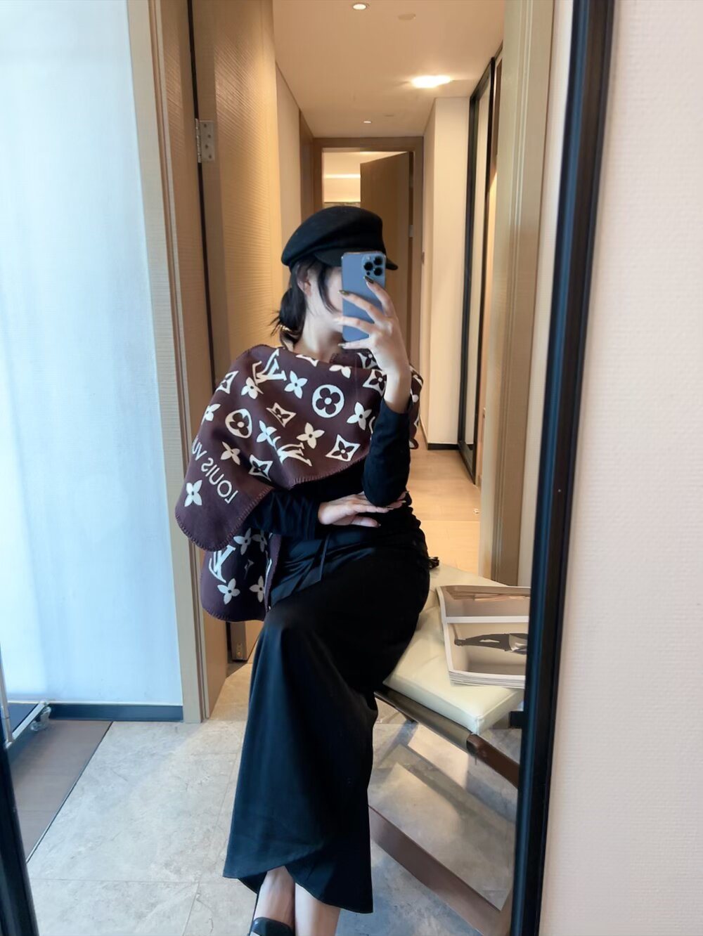 Louis Vuitton Monogram Trim Scarf