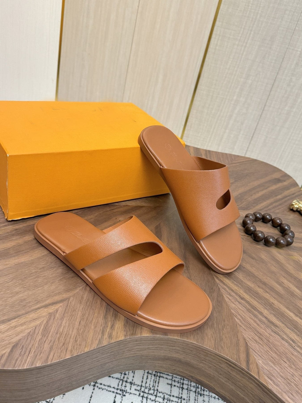 Loro Piana Men's Cross-Strap Slide Sandals