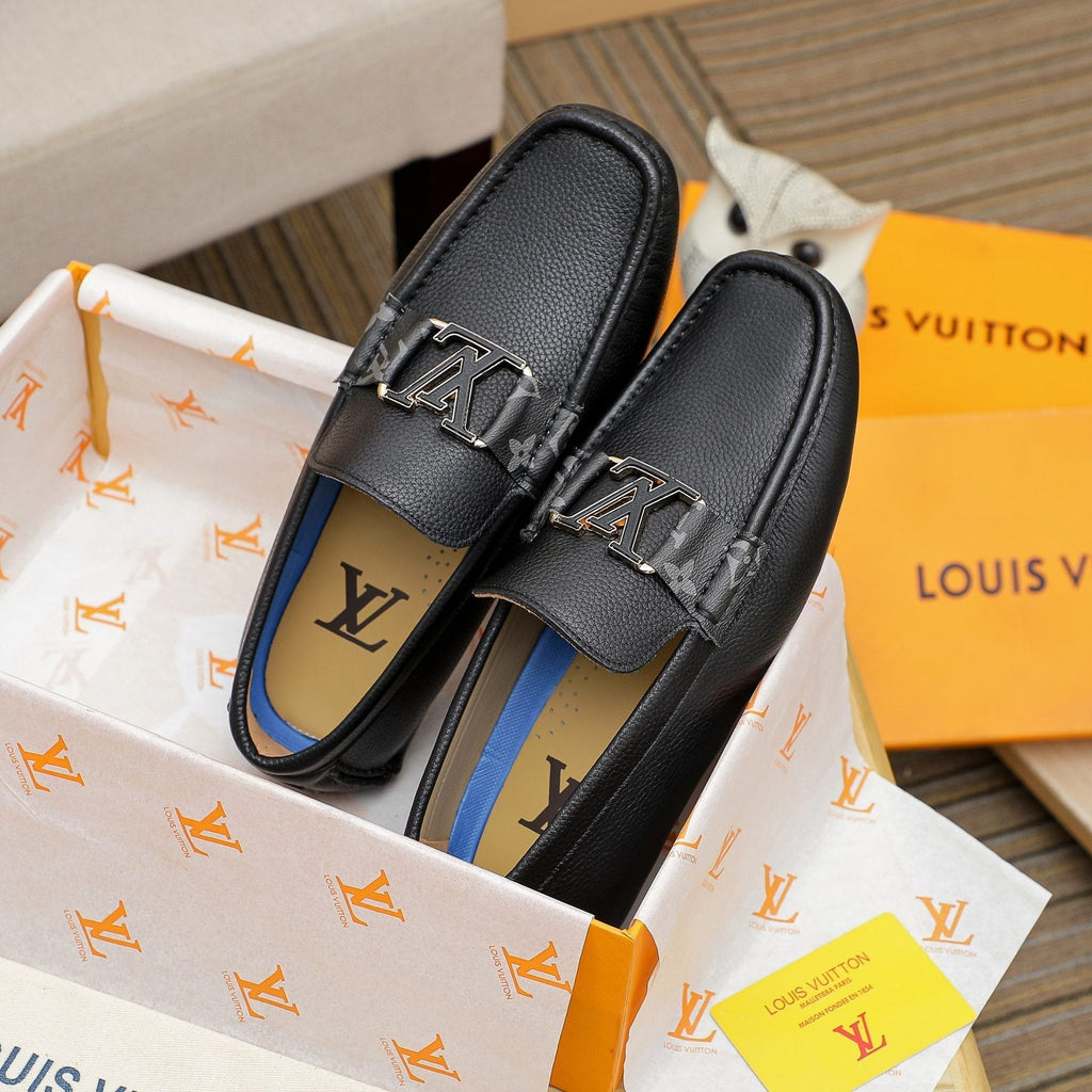 Louis Vuitton Black Logo Driving Loafers
