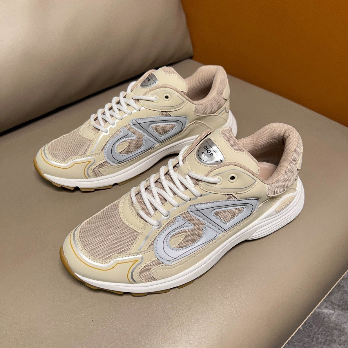 Dior B30 Cream and Gray Sneakers
