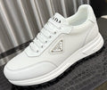 Prada Men's White Textured Low-Top Sneakers
