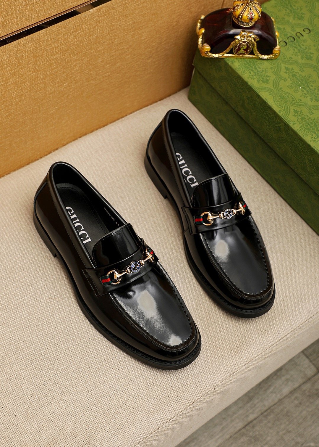 Gucci Black Metal Hardware Loafers