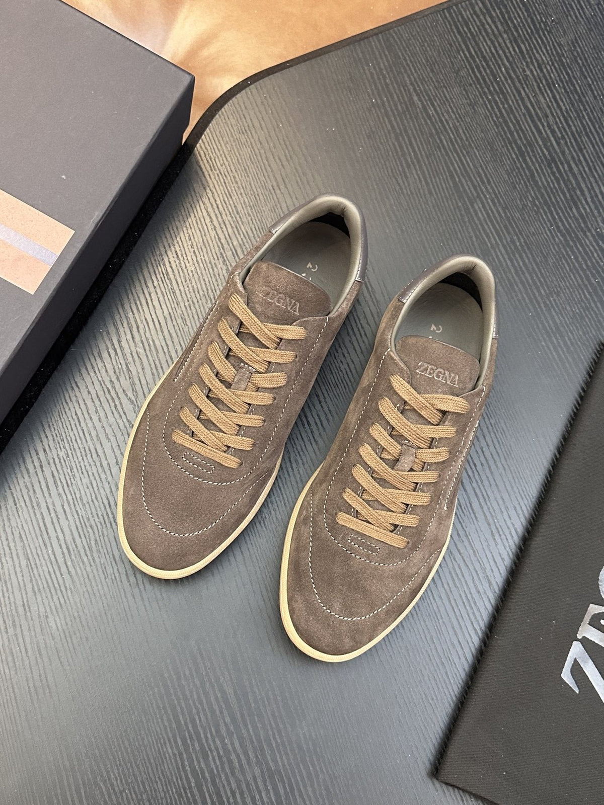 Zegna Suede Lace-Up Sneakers