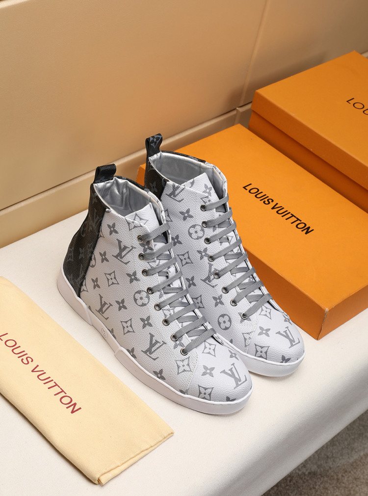 Louis Vuitton Monogram-Pattern High-Top Sneakers
