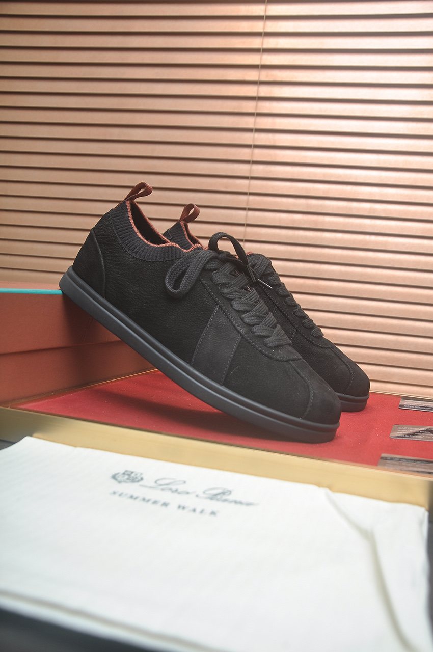 Loro Piana Low-Top Lace-Up Sneakers - Low-Profile Rubber Sole